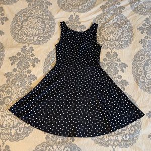 Navy blue polka dot dress